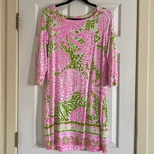 Lilly Pulitzer A Line Pink & Green Dress Large